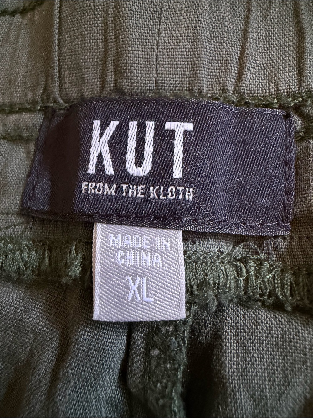 KUT From The Cloth Women’s Elastic Waist Pull-On Shorts in Olive Green Size XL - Picture 2 of 7